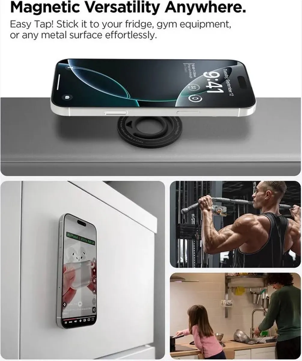 Spigen Dual Pop 8809971237161 Magnetische Ringhouder - Zwart