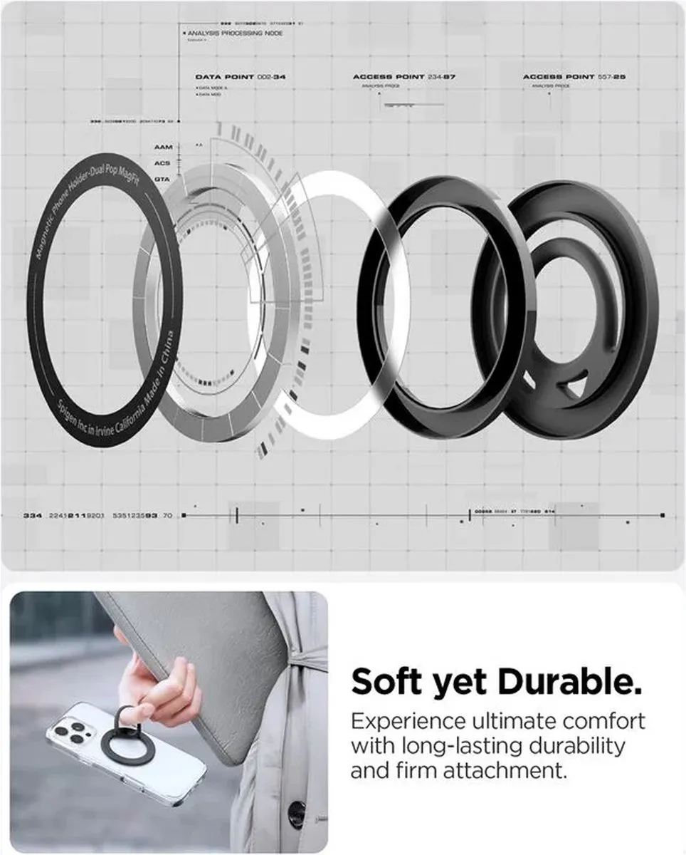 Spigen Dual Pop 8809971237161 Magnetische Ringhouder - Zwart - afbeelding 6 van 6