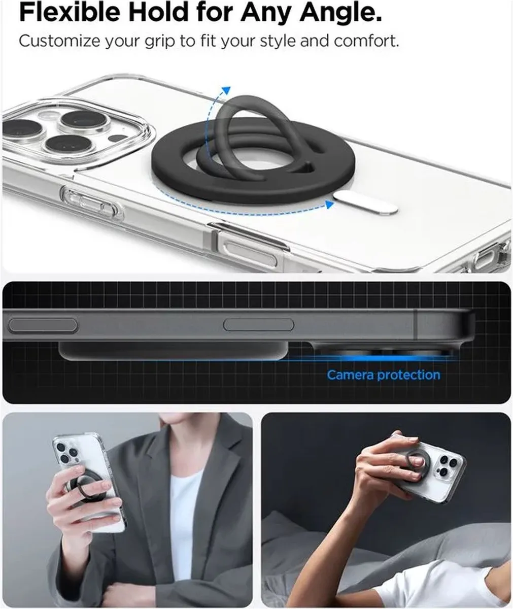 Spigen Dual Pop 8809971237161 Magnetische Ringhouder - Zwart