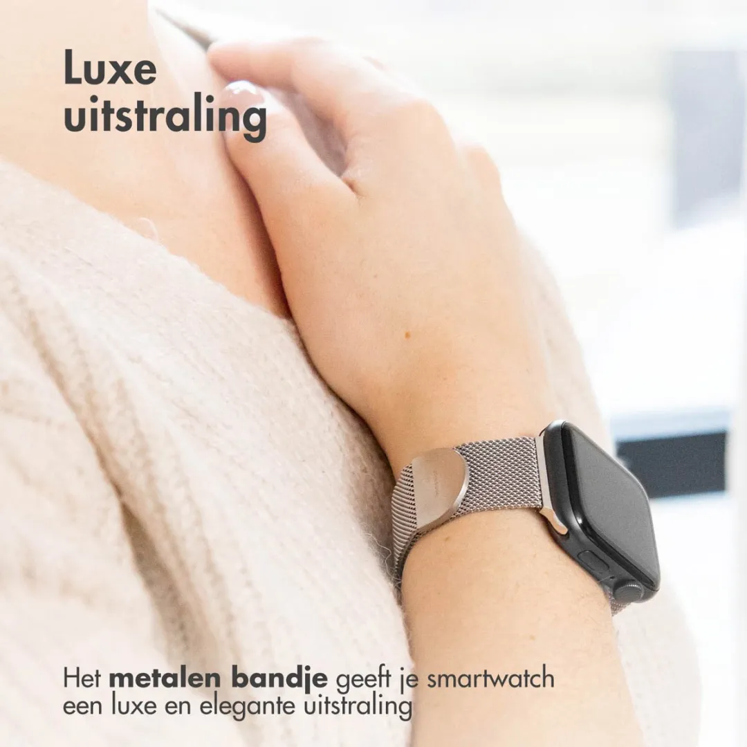 Imoshion Milanees Magnetisch Bandje Apple Watch 44/45/46/49mm - Zilver