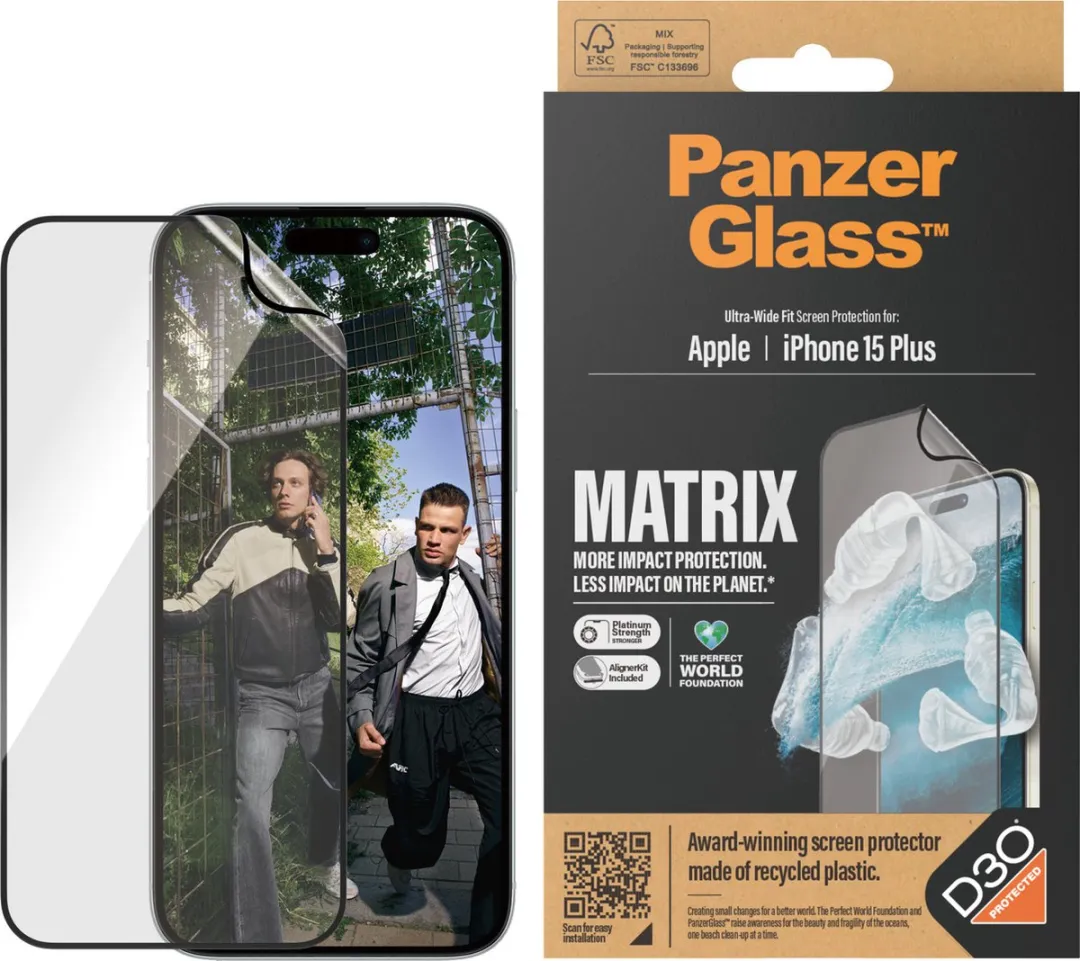 PanzerGlass Matrix D3O iPhone 15 Plus Screenprotector - 1 Stuk