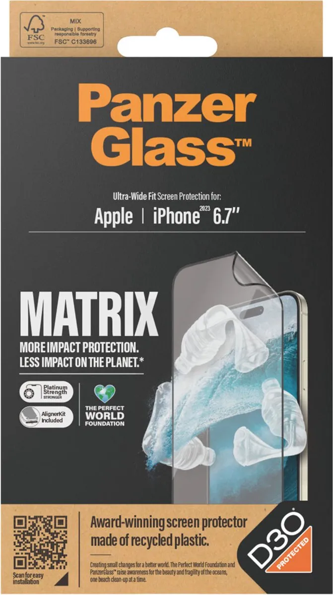 PanzerGlass Matrix D3O iPhone 15 Plus Screenprotector