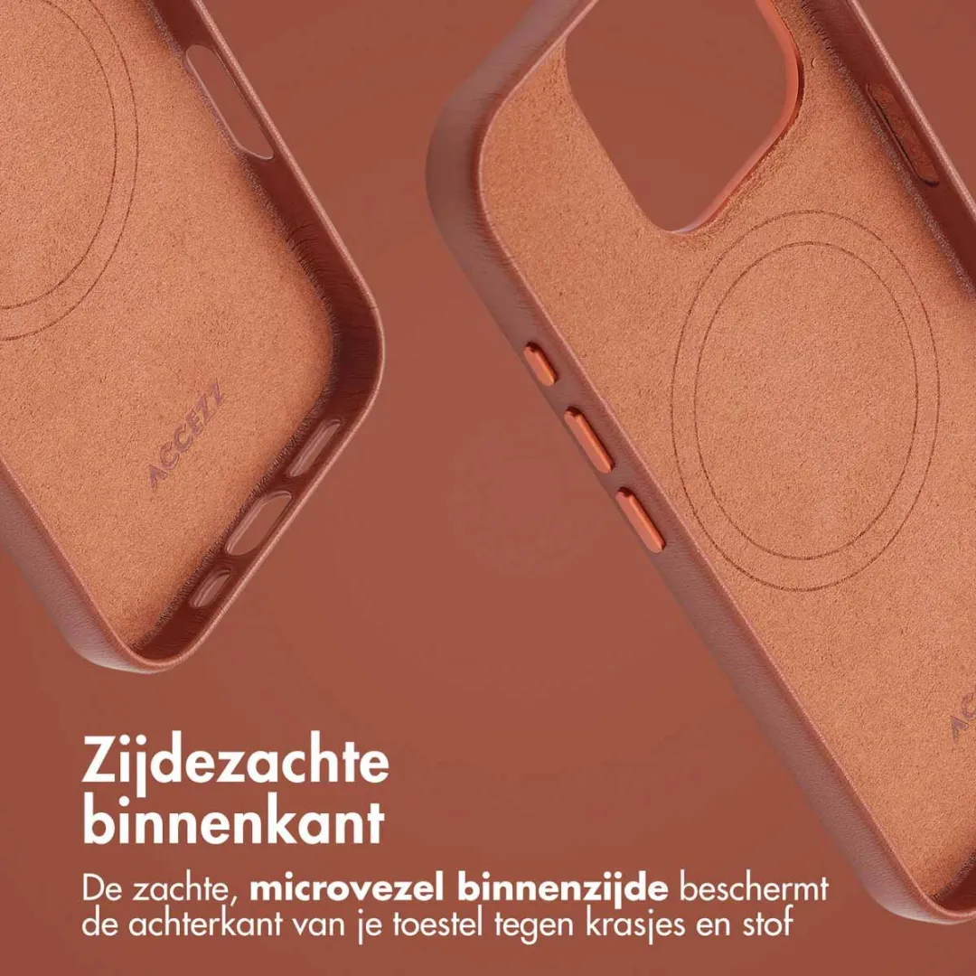 Accezz Hoesje iPhone 16 Pro - MagSafe Leder Sienna Brown