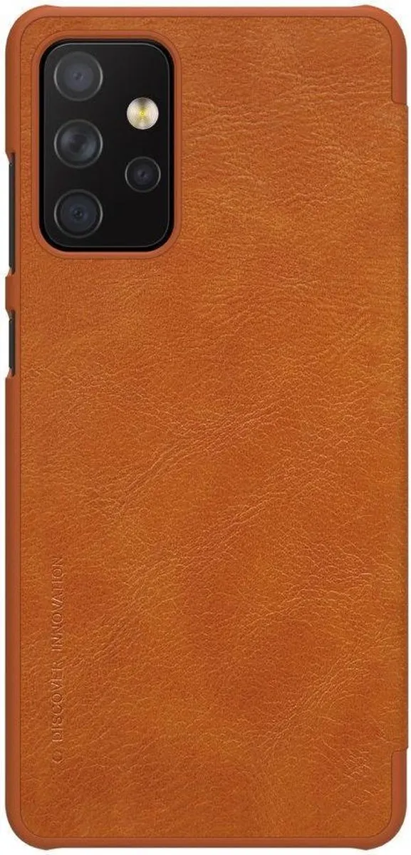 Nillkin Qin Samsung Galaxy A72 Hoesje - Kunstleer Bruin - 2 Pasjes