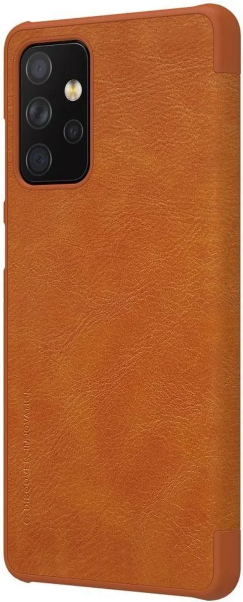 Nillkin Qin Samsung Galaxy A72 Hoesje - Kunstleer Bruin - 2 Pasjes - afbeelding 6 van 6