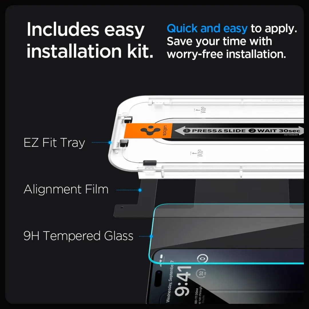 Spigen AGL06892 Glasbeschermer iPhone 15 Pro - 2 Stuks