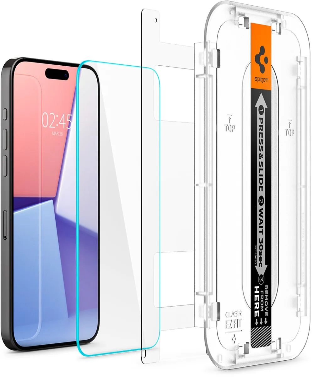 Spigen AGL06892 Glasbeschermer iPhone 15 Pro - 2 Stuks