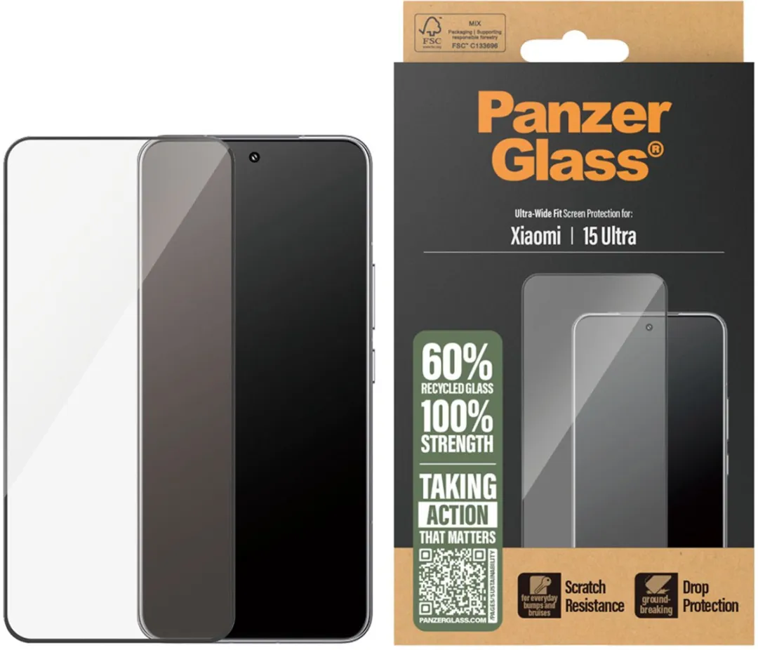 PanzerGlass Ultra-Wide Fit Screenprotector Xiaomi 15 Ultra - Antibacterieel
