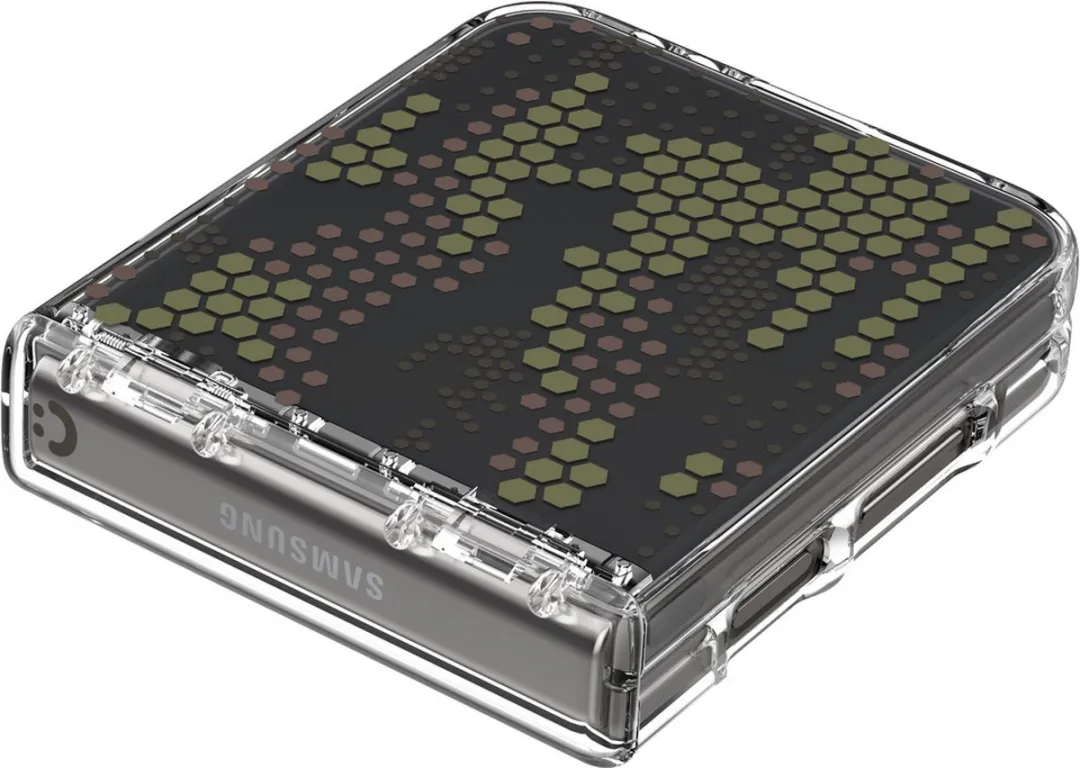 Spigen Ultra Hybrid Hoesje ACS08290 Samsung Galaxy Z Flip 6 - Transparant Digital Camo - afbeelding 2 van 6