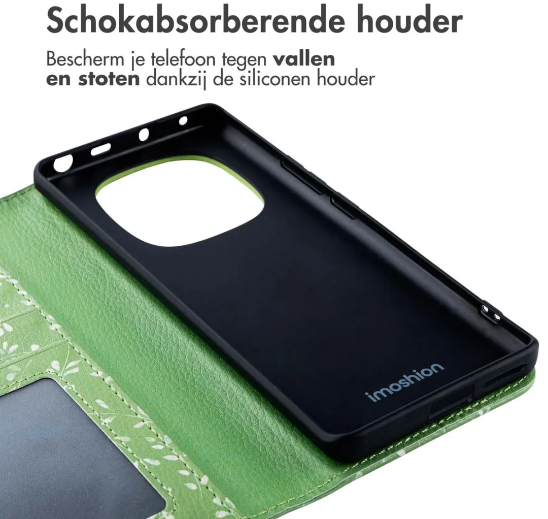 Imoshion Hoesje Xiaomi Redmi Note 14 Pro Green Flowers - 3 Pasjes - afbeelding 6 van 6