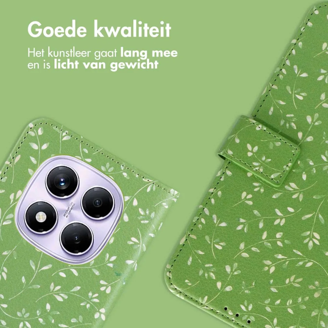 Imoshion Hoesje Xiaomi Redmi Note 14 Pro Green Flowers - 3 Pasjes