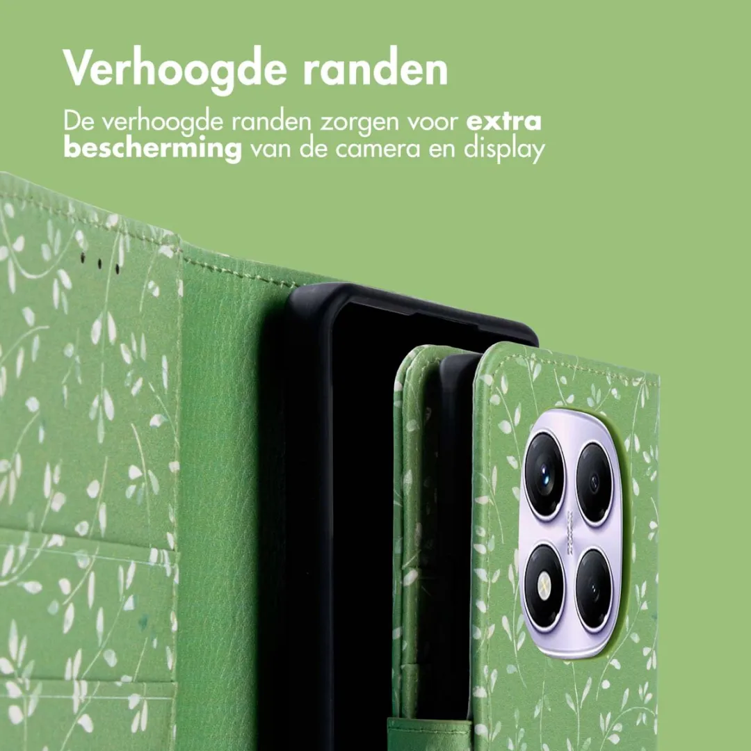 Imoshion Hoesje Xiaomi Redmi Note 14 Pro Green Flowers - 3 Pasjes