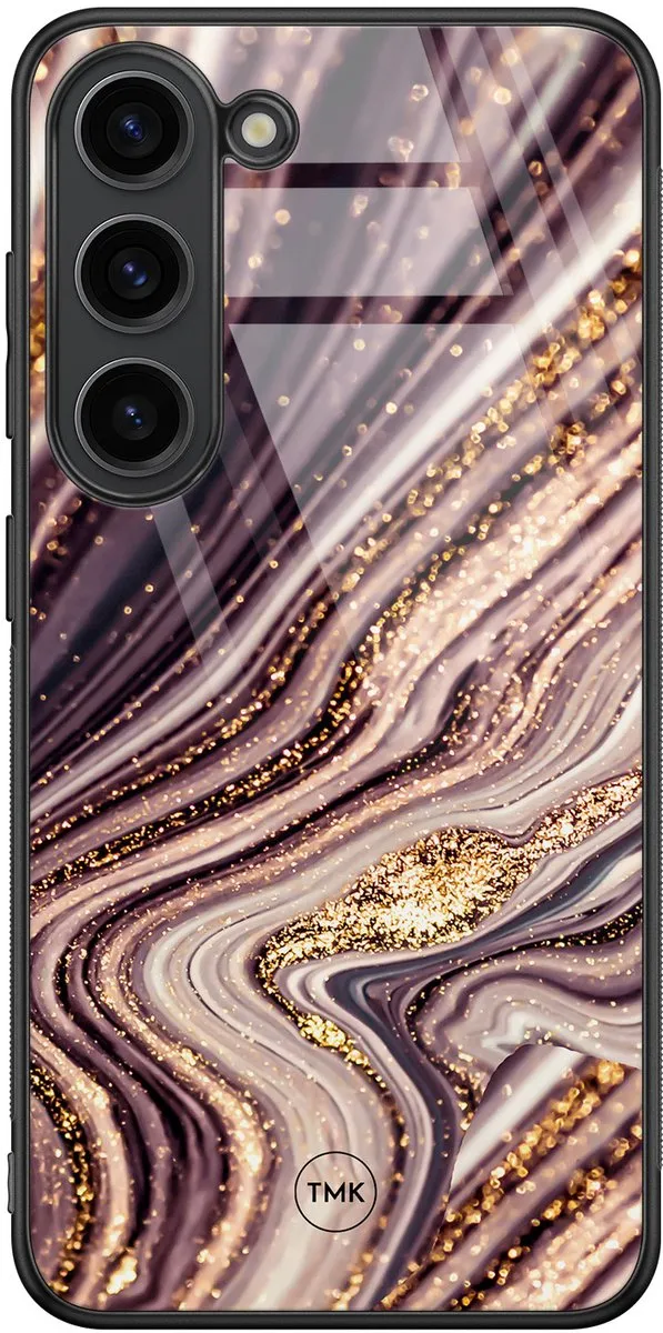 Casevibes Hoesje Samsung Galaxy S23 Golden Pink Marble