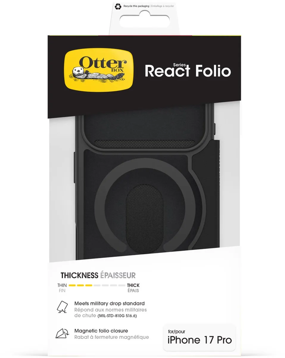 OtterBox React Backcover iPhone 17 Pro 77-98588 - Transparant/Zwart - afbeelding 6 van 6