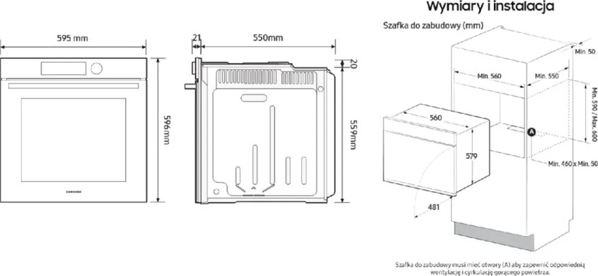 Samsung NV7B41205AK Catalytische Oven 76L - Zwart