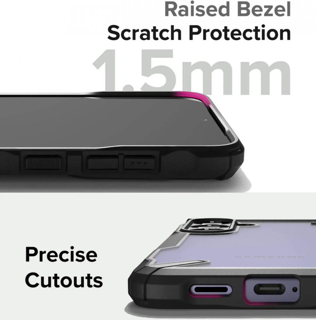 Ringke Fusion X Hoesje Samsung Galaxy S24 Plus - Militaire Standaard - Transparant Zwart