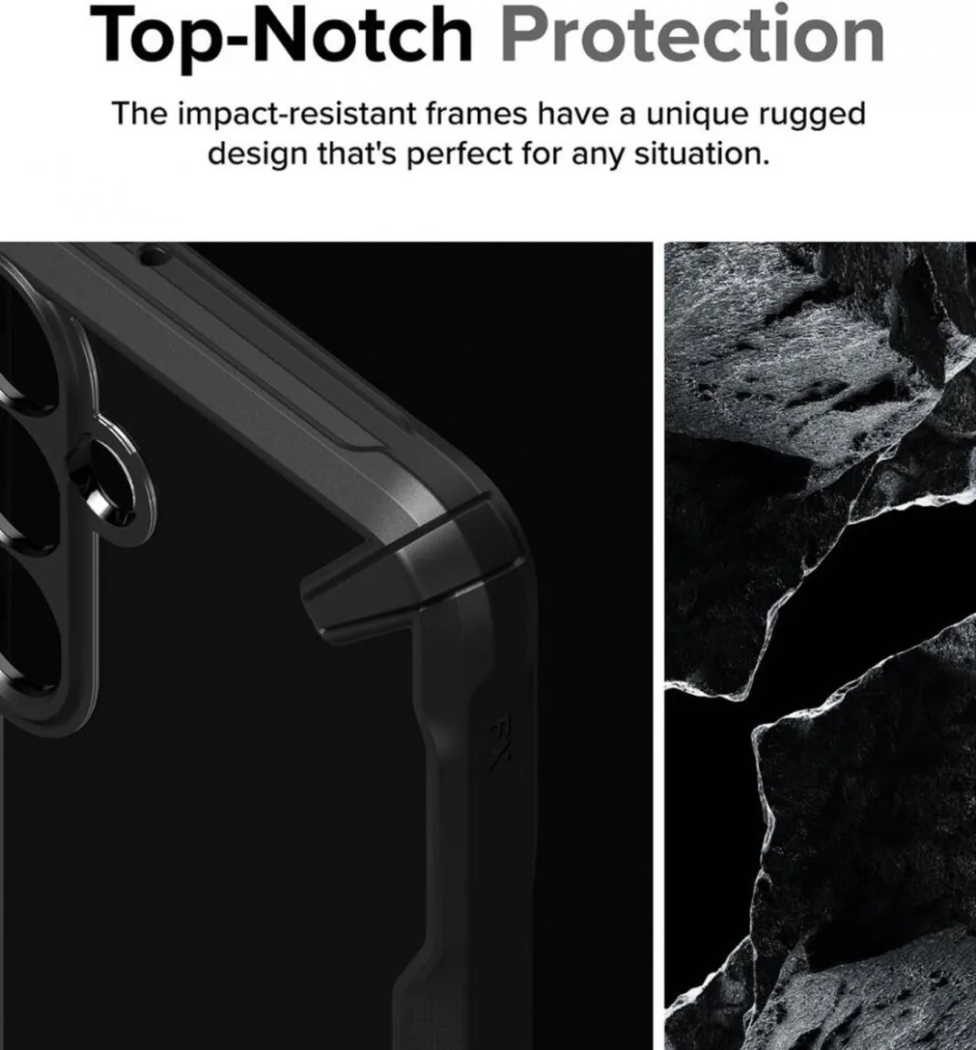 Ringke Fusion X Hoesje Samsung Galaxy S24 Plus - Militaire Standaard - Transparant Zwart - afbeelding 6 van 6