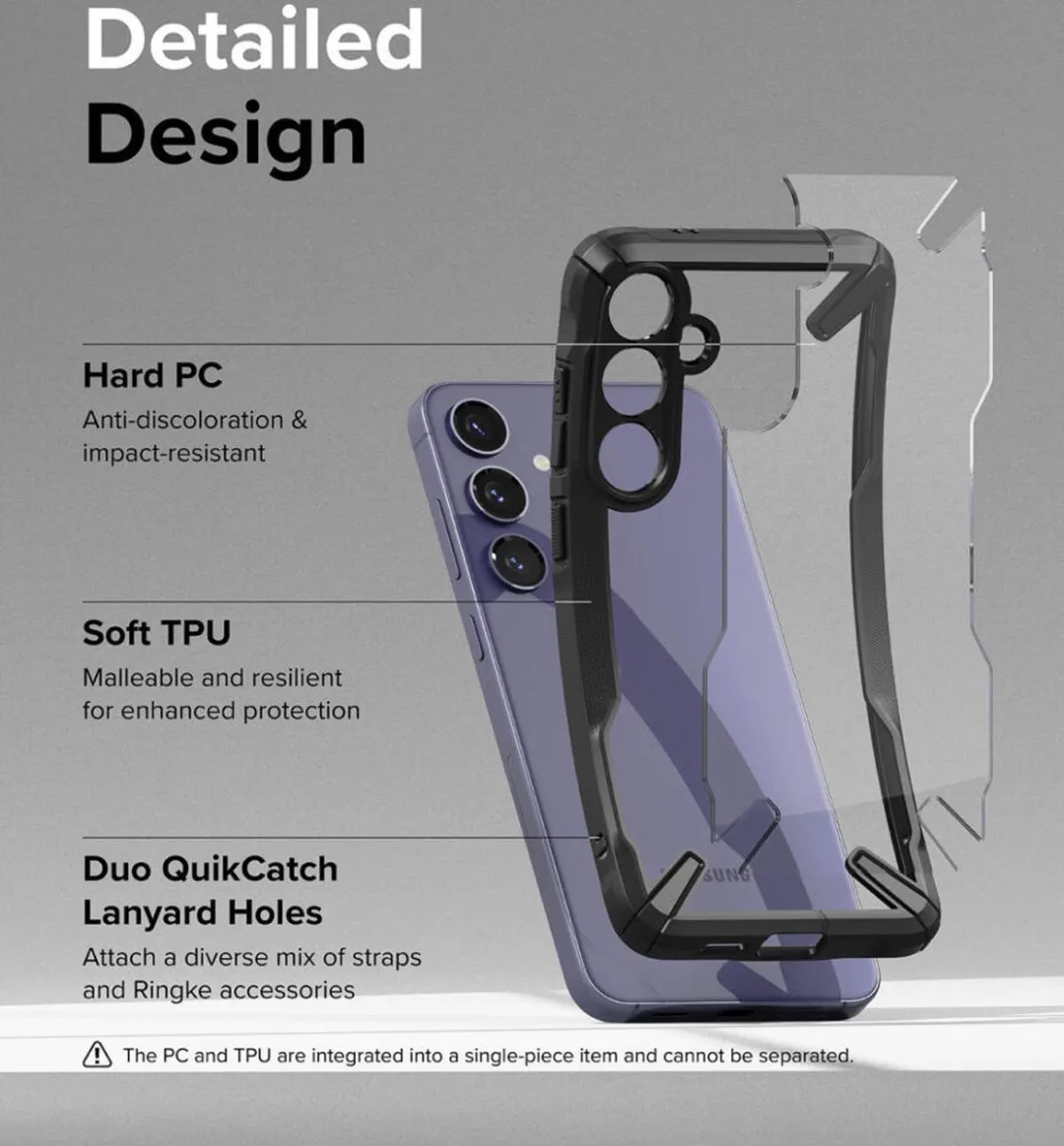 Ringke Fusion X Hoesje Samsung Galaxy S24 Plus - Militaire Standaard - Transparant Zwart