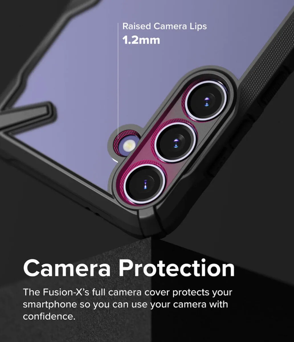 Ringke Fusion X Hoesje Samsung Galaxy S24 Plus - Militaire Standaard - Transparant Zwart