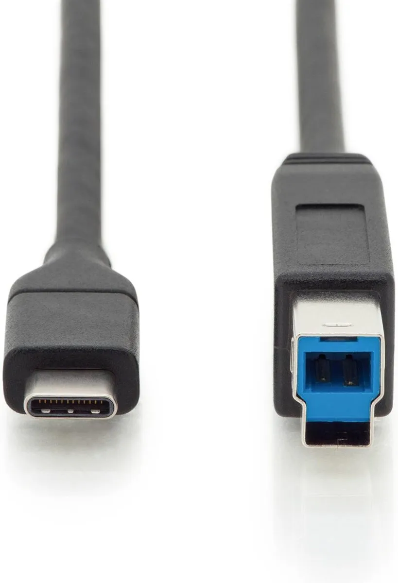 USB-kabel 1.8 meter USB 2.0 USB C USB B Zwart