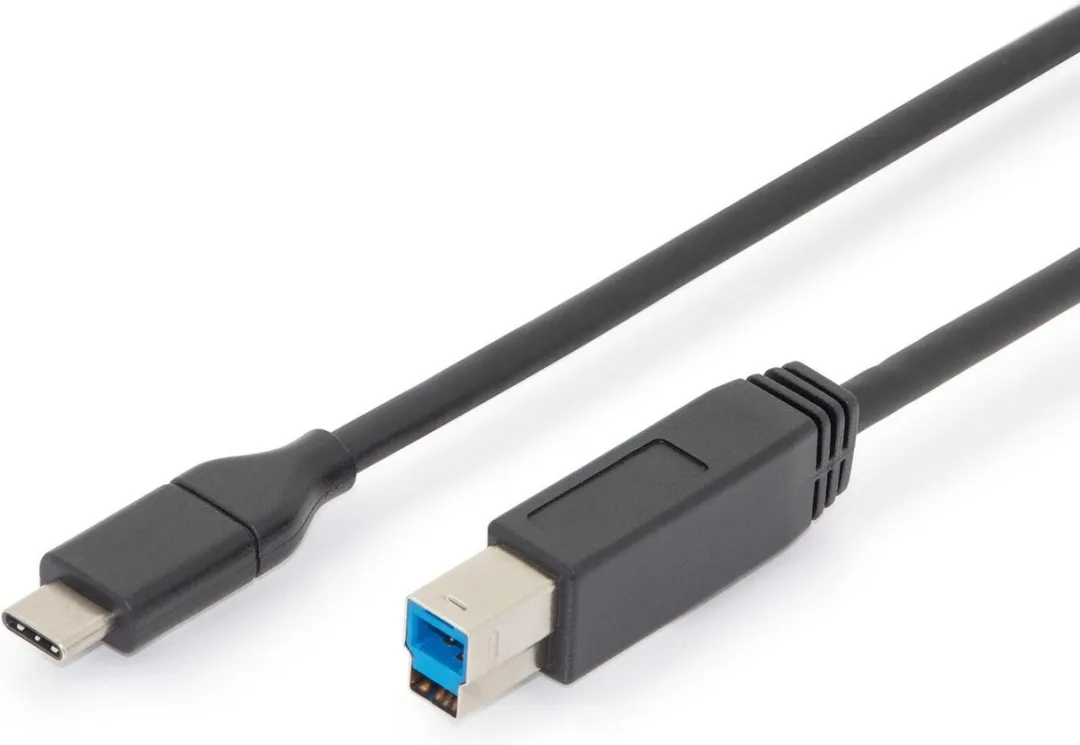 USB-kabel 1.8 meter USB 2.0 USB C USB B Zwart