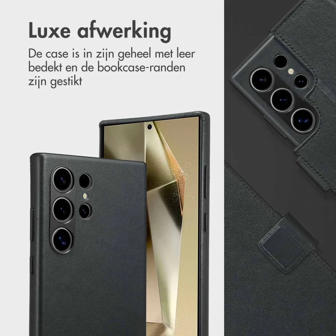 Accezz Hoesje Samsung Galaxy S24 Ultra Leather Bookcase 2-in-1 - Zwart