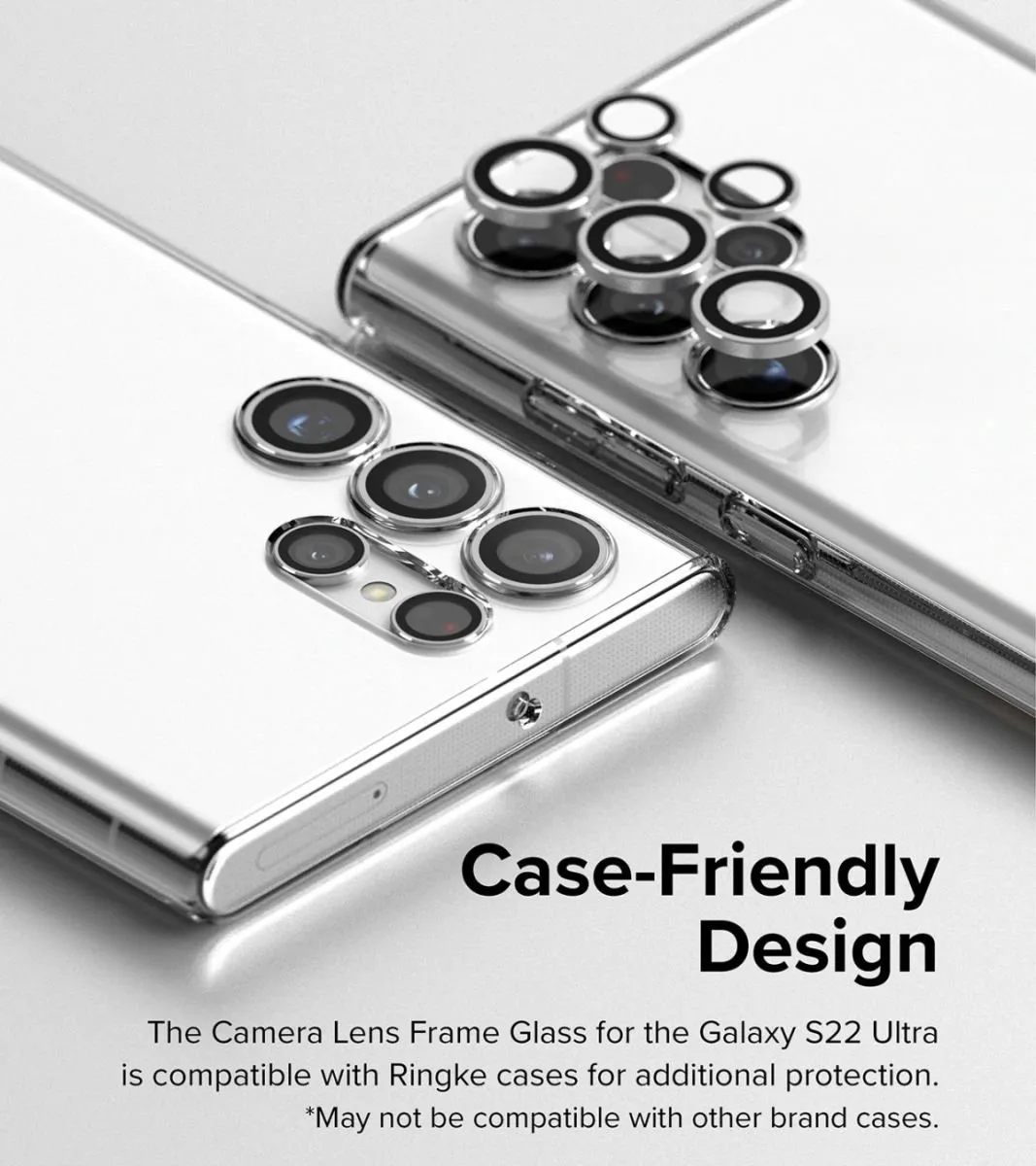 Ringke Lens Frame Glas Beschermer Samsung Galaxy S22 Ultra - Zwart
