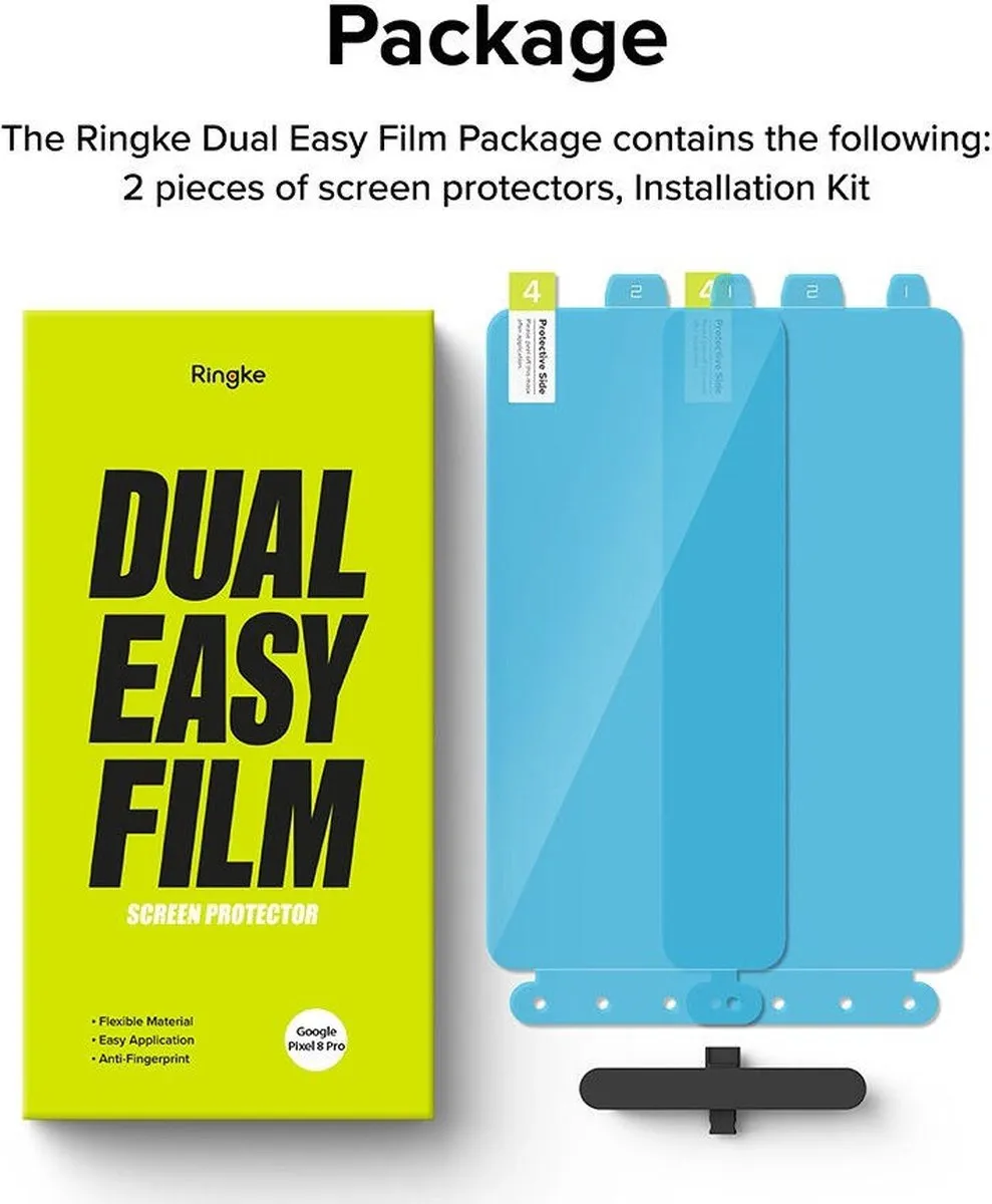 Ringke Dual Easy Film Google Pixel 8 Pro - 2 Stuks met Jig