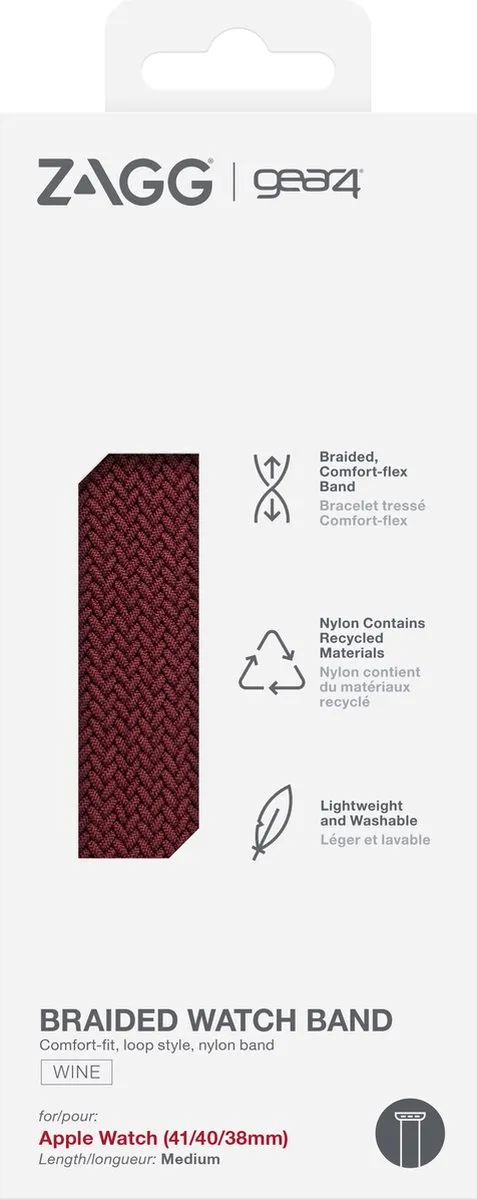 Gear4 Nylon Smartwatchband - Apple Watch 38-41mm - Bordeaux