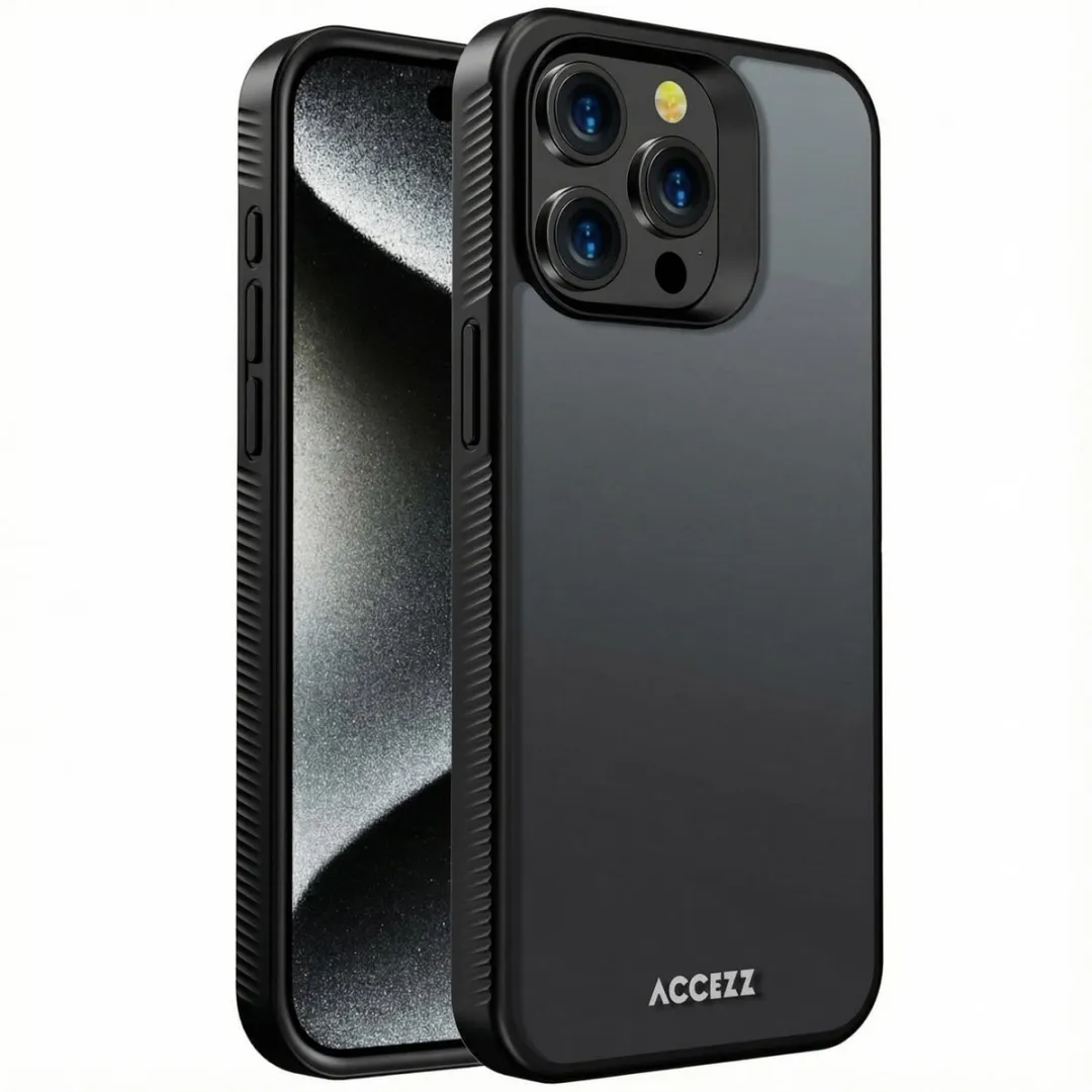Accezz Hoesje iPhone 15 Pro Max - Frosted Backcover Zwart