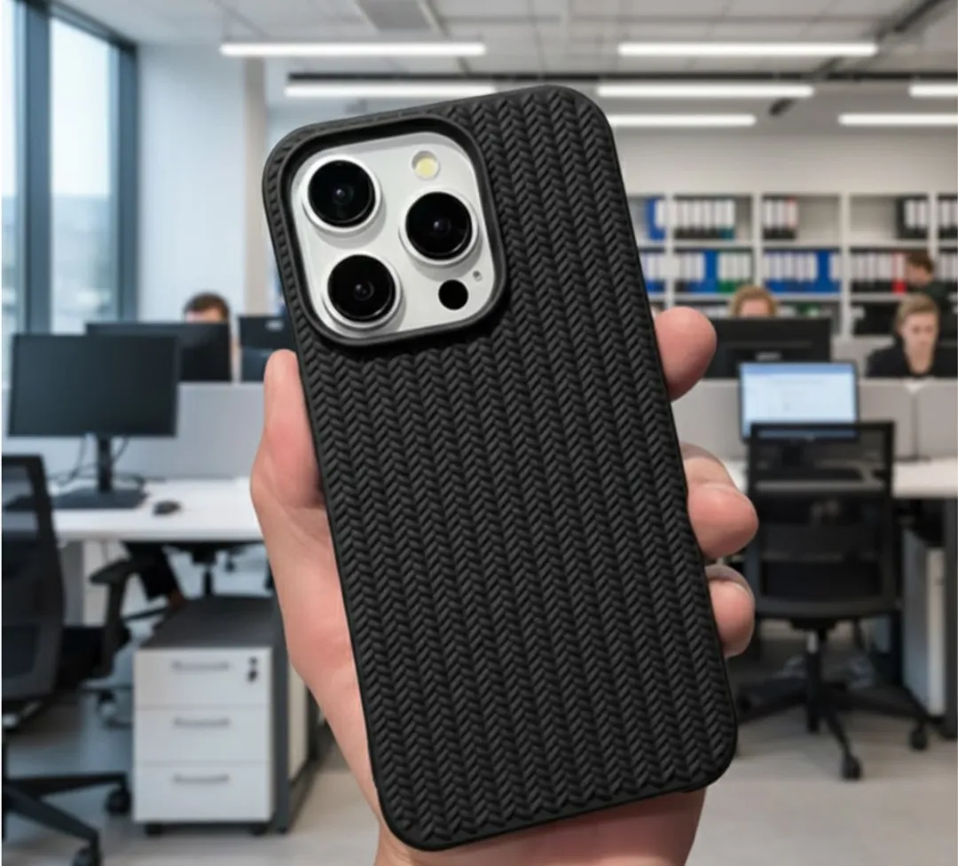 NUVEX iPhone 15 Pro Hoesje Set - Grijs/Zwart - Kaartvak
