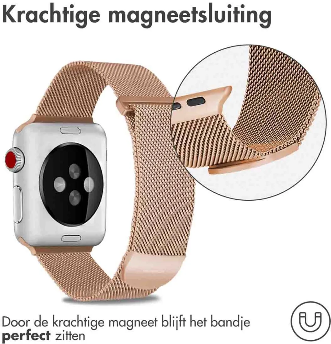 Imoshion Milanees Magnetisch Bandje Apple Watch 42mm - Rosé Goud