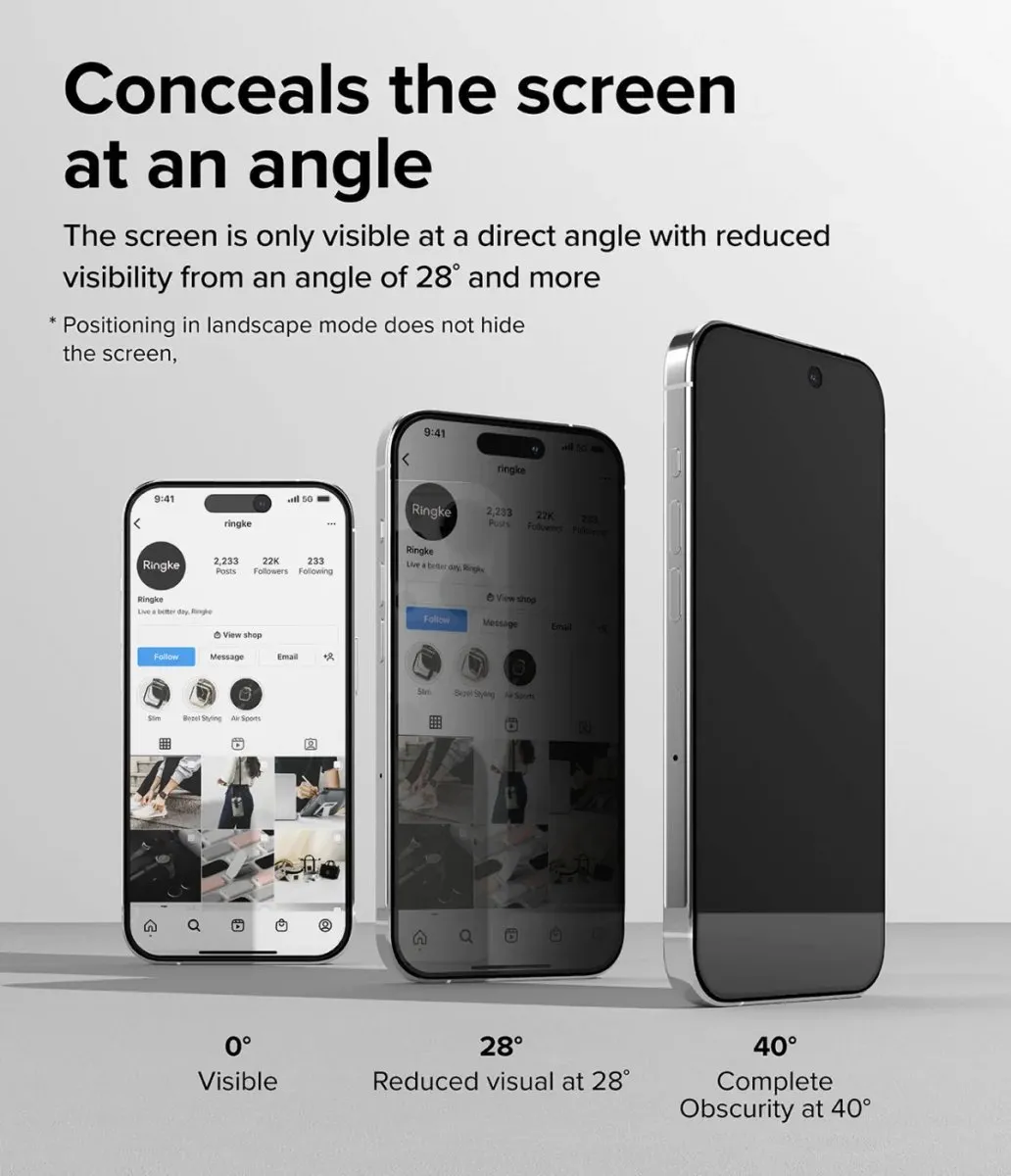 Ringke iPhone 15 Pro Max Privacy Screen Protector 9H - met Installatiejig