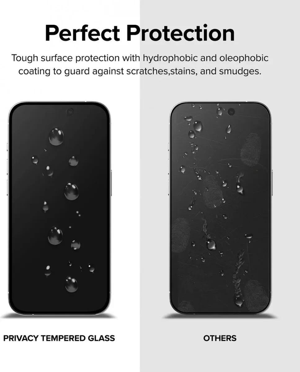 Ringke iPhone 15 Pro Max Privacy Screen Protector 9H - met Installatiejig