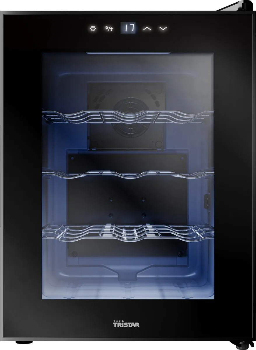Tristar WR-7511 - Wijnkoelkast 12 Flessen - Wijnklimaatkast - 11 ⁰C tot 18 ⁰C - Zwart