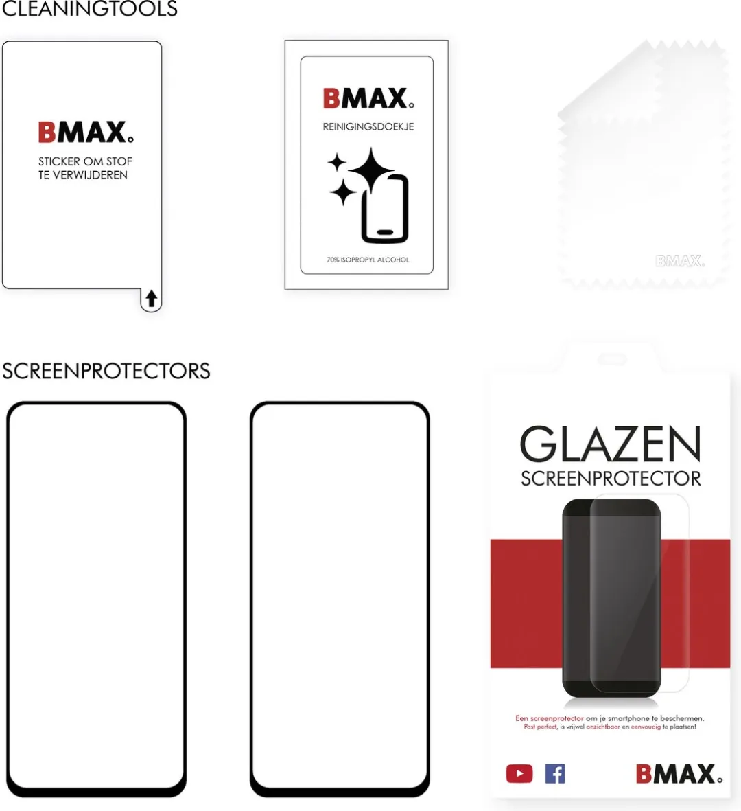 BMAX Screenprotectors OPPO A98 - 2 Stuks - Gehard Glas