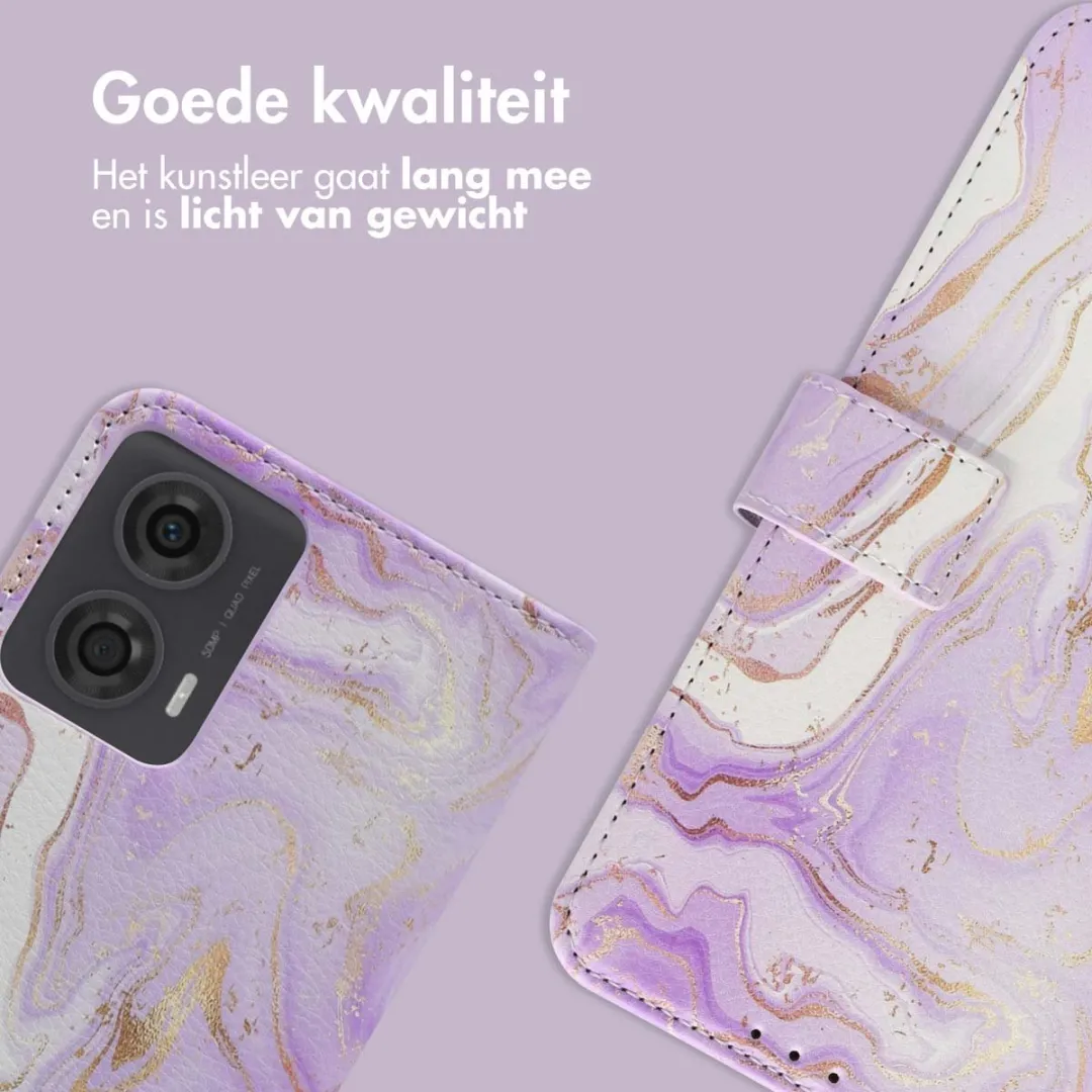 Imoshion Moto G24 Power Hoesje Purple Marble - 3 Stuks
