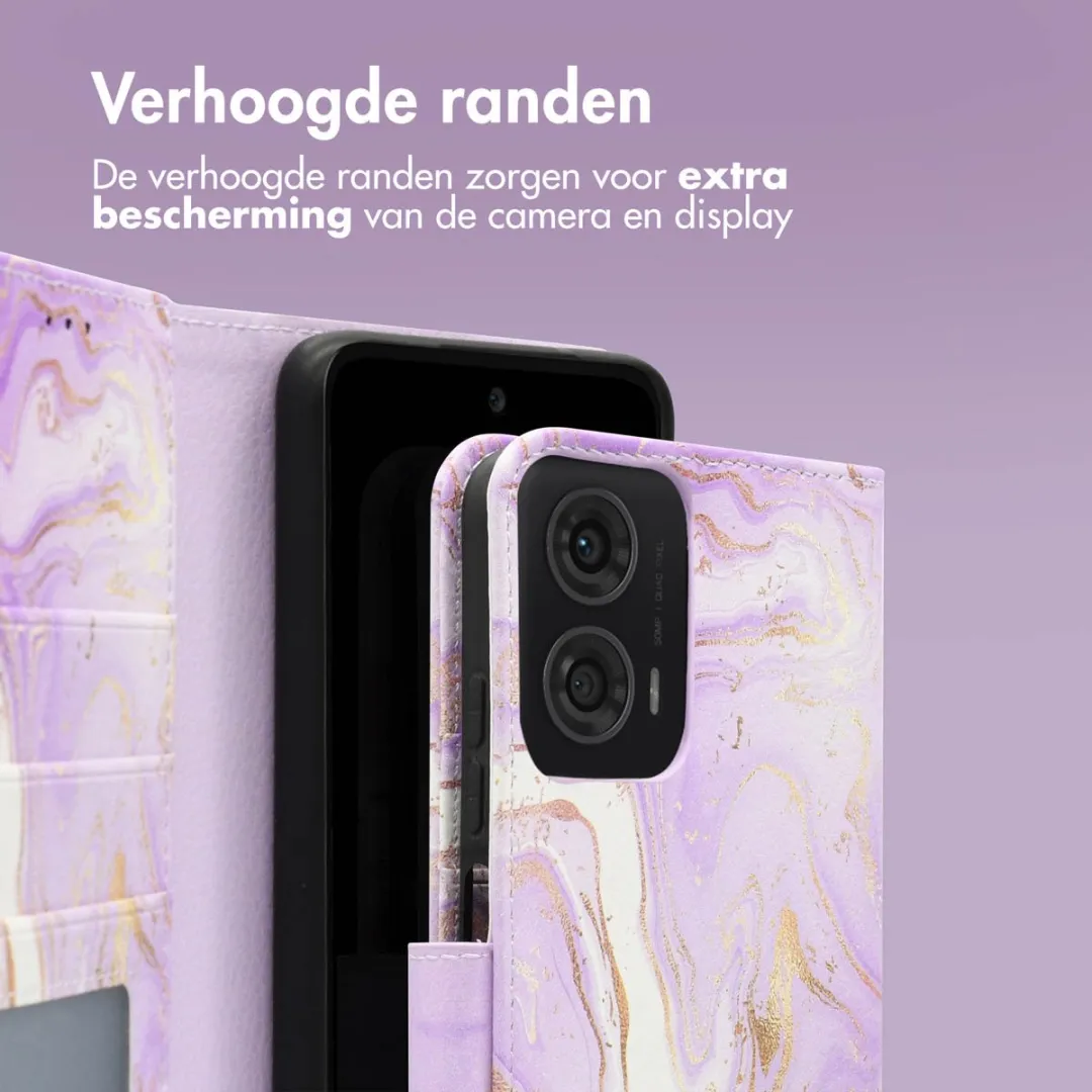Imoshion Moto G24 Power Hoesje Purple Marble - 3 Stuks