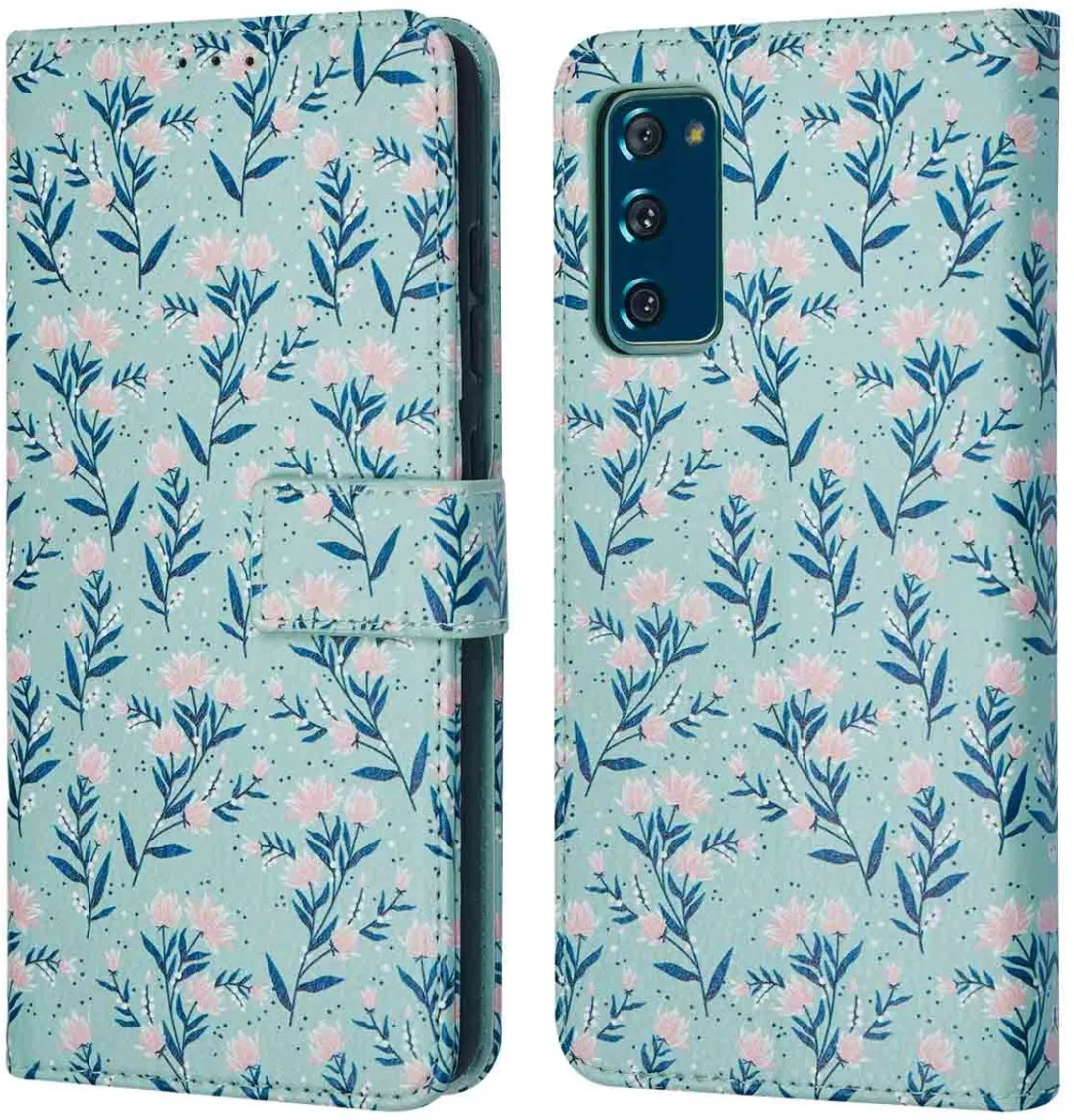 Imoshion Samsung Galaxy S20 FE Hoesje Blue Flowers - 3 Pasjes