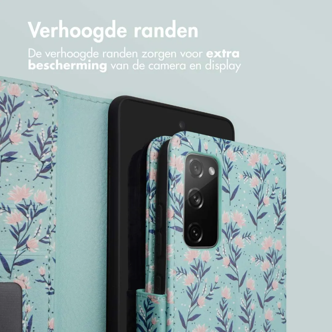 Imoshion Samsung Galaxy S20 FE Hoesje Blue Flowers - 3 Pasjes - afbeelding 6 van 6