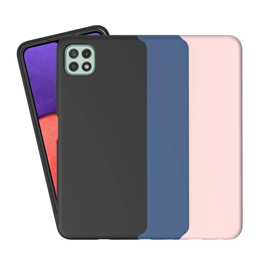 Azuri Liquid Silicon Cover Samsung Galaxy A22 - Zwart - afbeelding 6 van 6