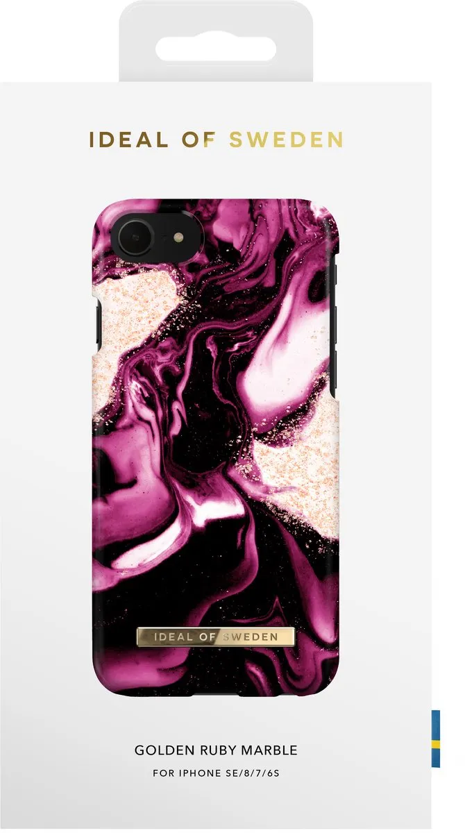 iDeal of Sweden Fashion Case iPhone 8/7/6/6s/SE Golden Ruby Marble