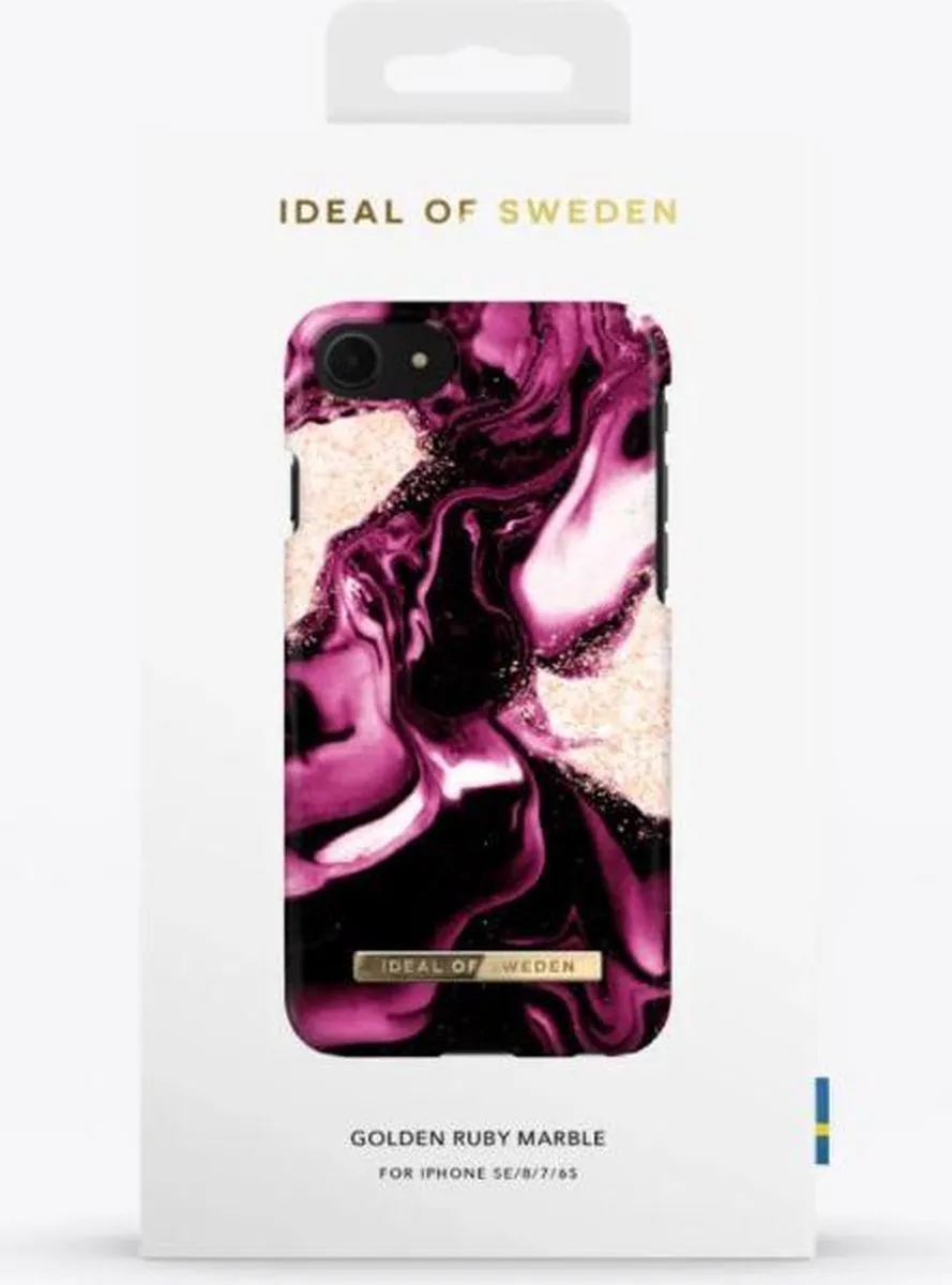 iDeal of Sweden Fashion Case iPhone 8/7/6/6s/SE Golden Ruby Marble