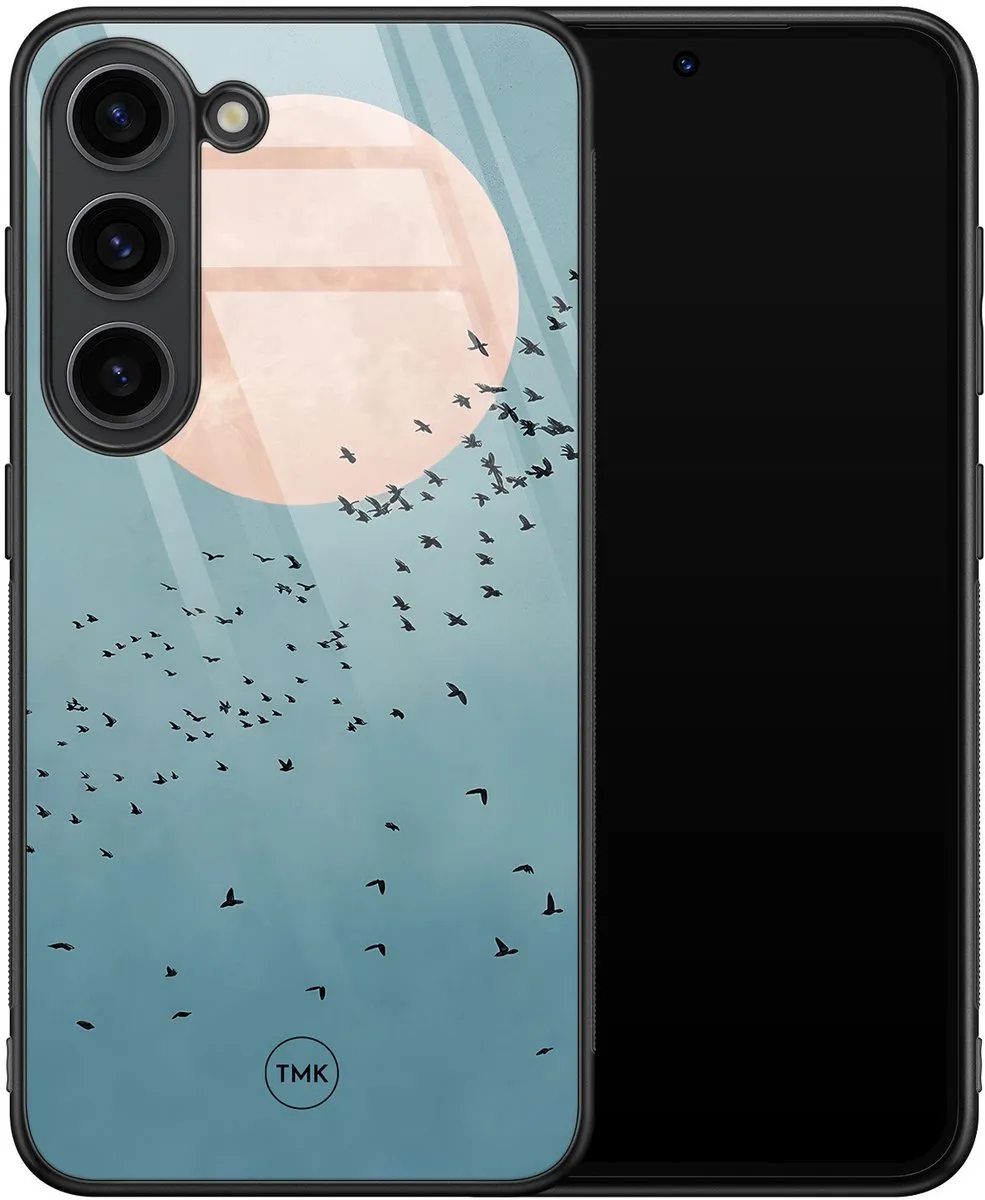 Casevibes Moon Birds Hoesje Samsung Galaxy S23 - Blauw