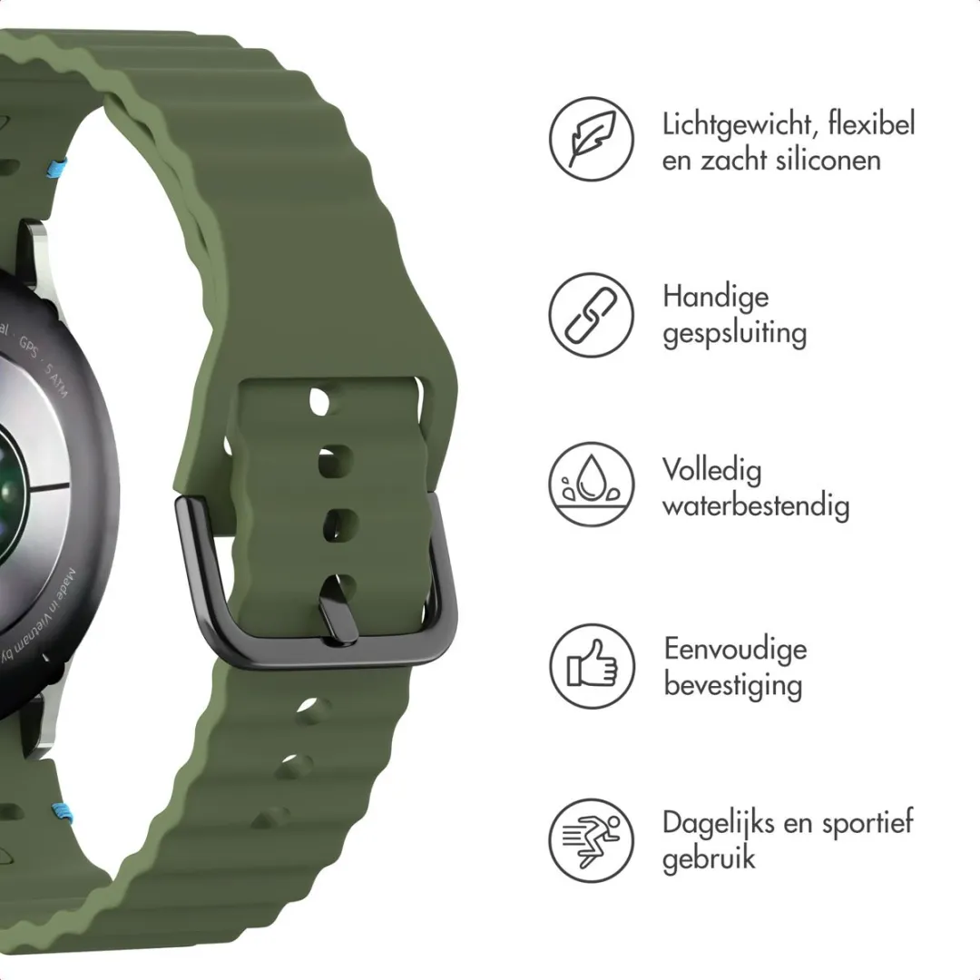 Imoshion Wave Siliconenband 20mm - Donkergroen
