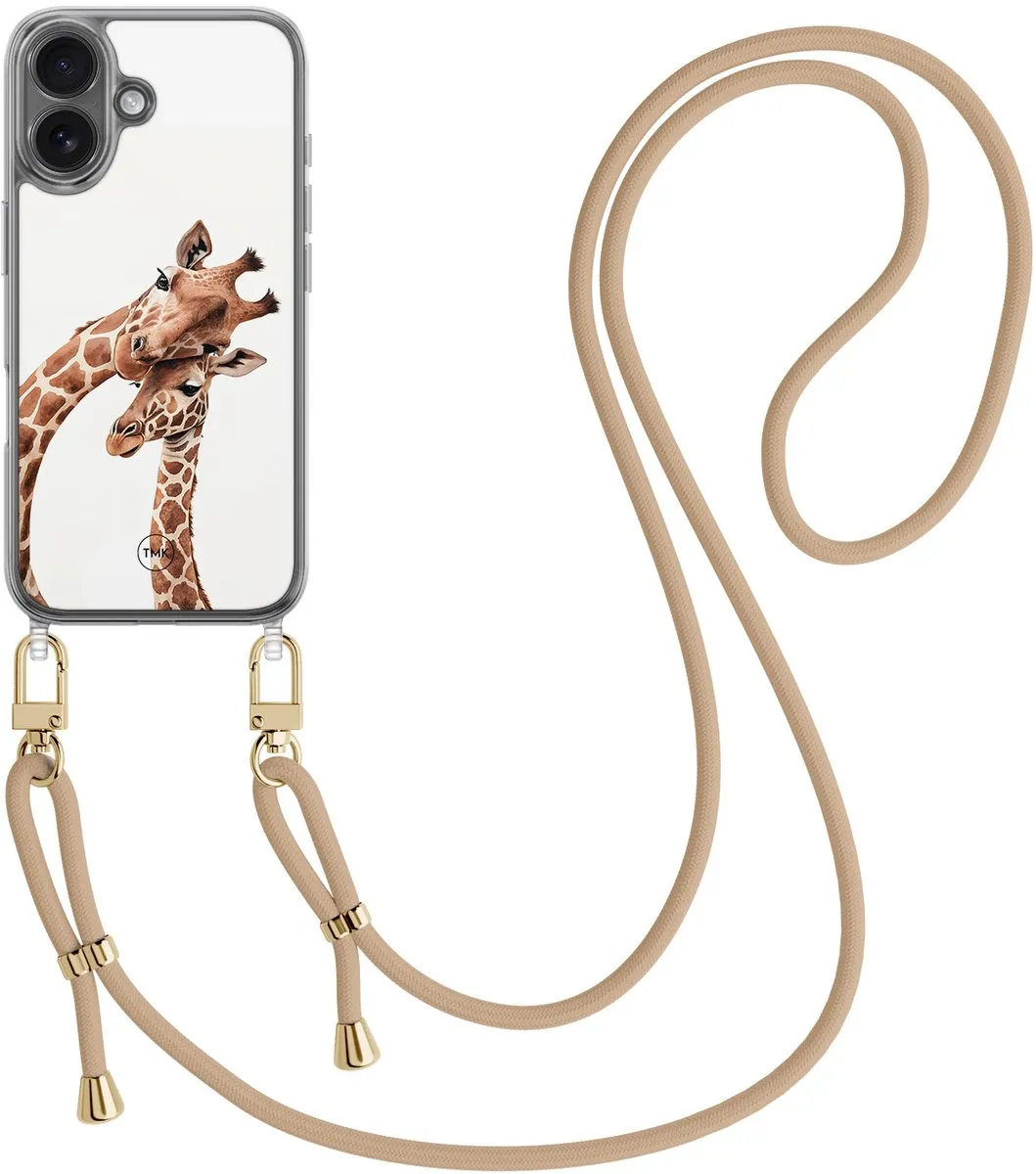 Casevibes Telefoonhoesje iPhone 16 Giraffenprint - Bruin