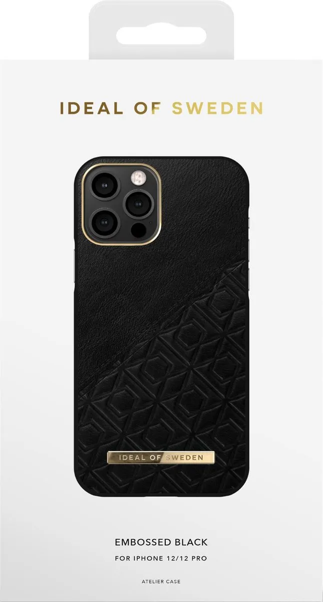 iDeal of Sweden Fashion Case Atelier iPhone 12/12 Pro Embossed Black - afbeelding 2 van 3