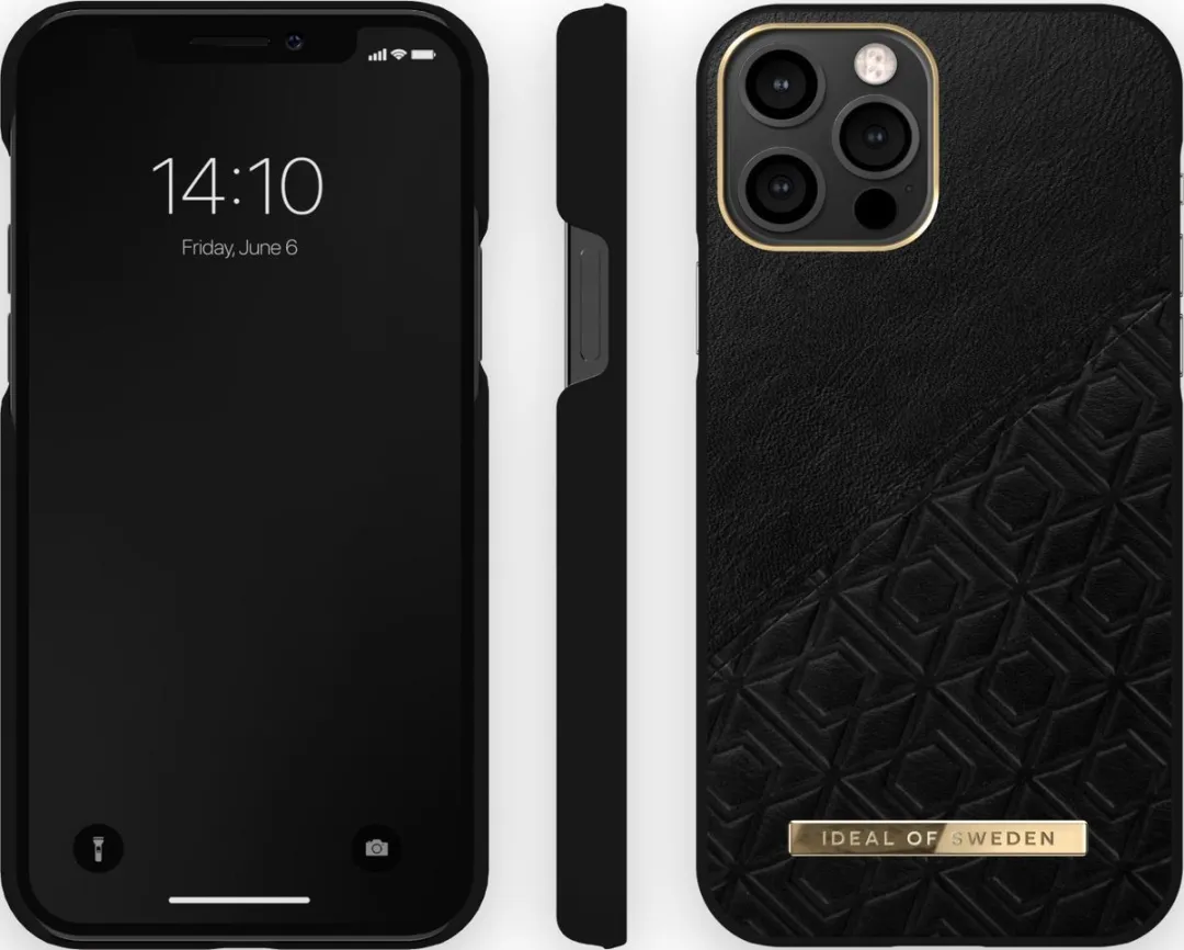 iDeal of Sweden Fashion Case Atelier iPhone 12/12 Pro Embossed Black - afbeelding 3 van 3