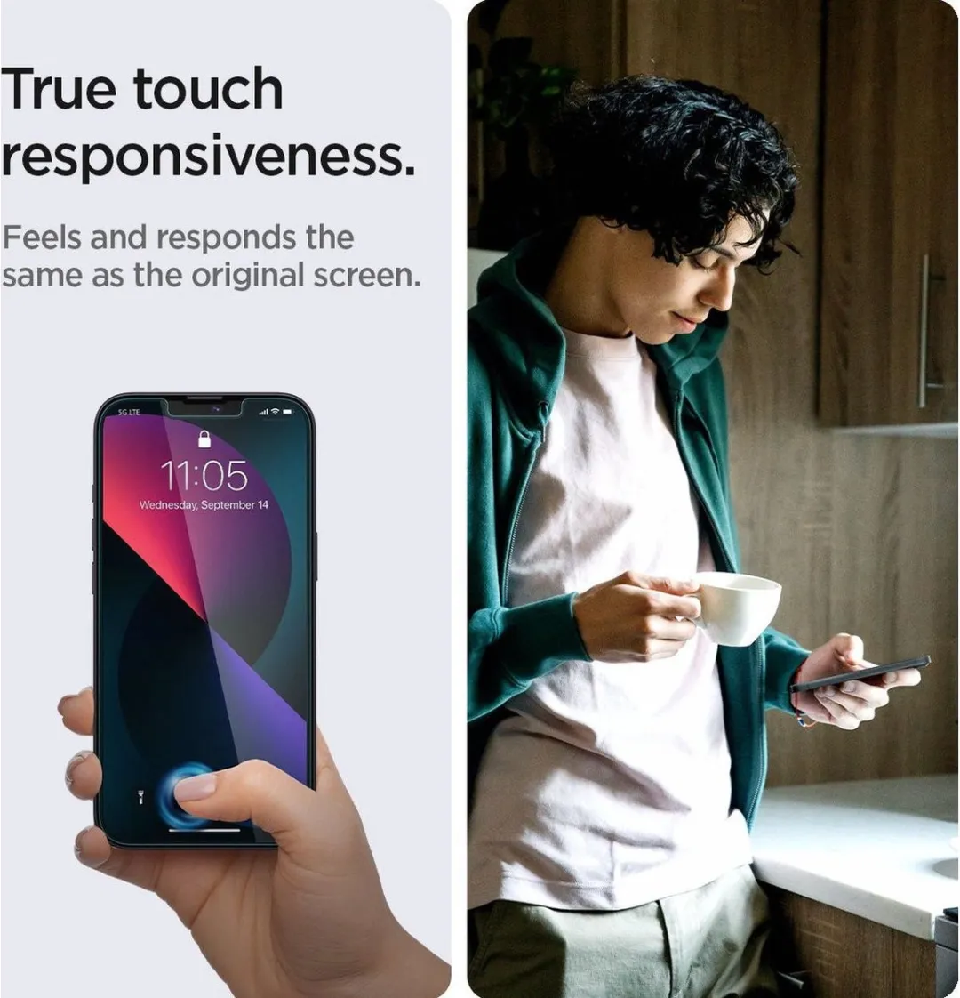 Spigen AGL03388 Privacy Glas iPhone 13/13 Pro - Montage Frame