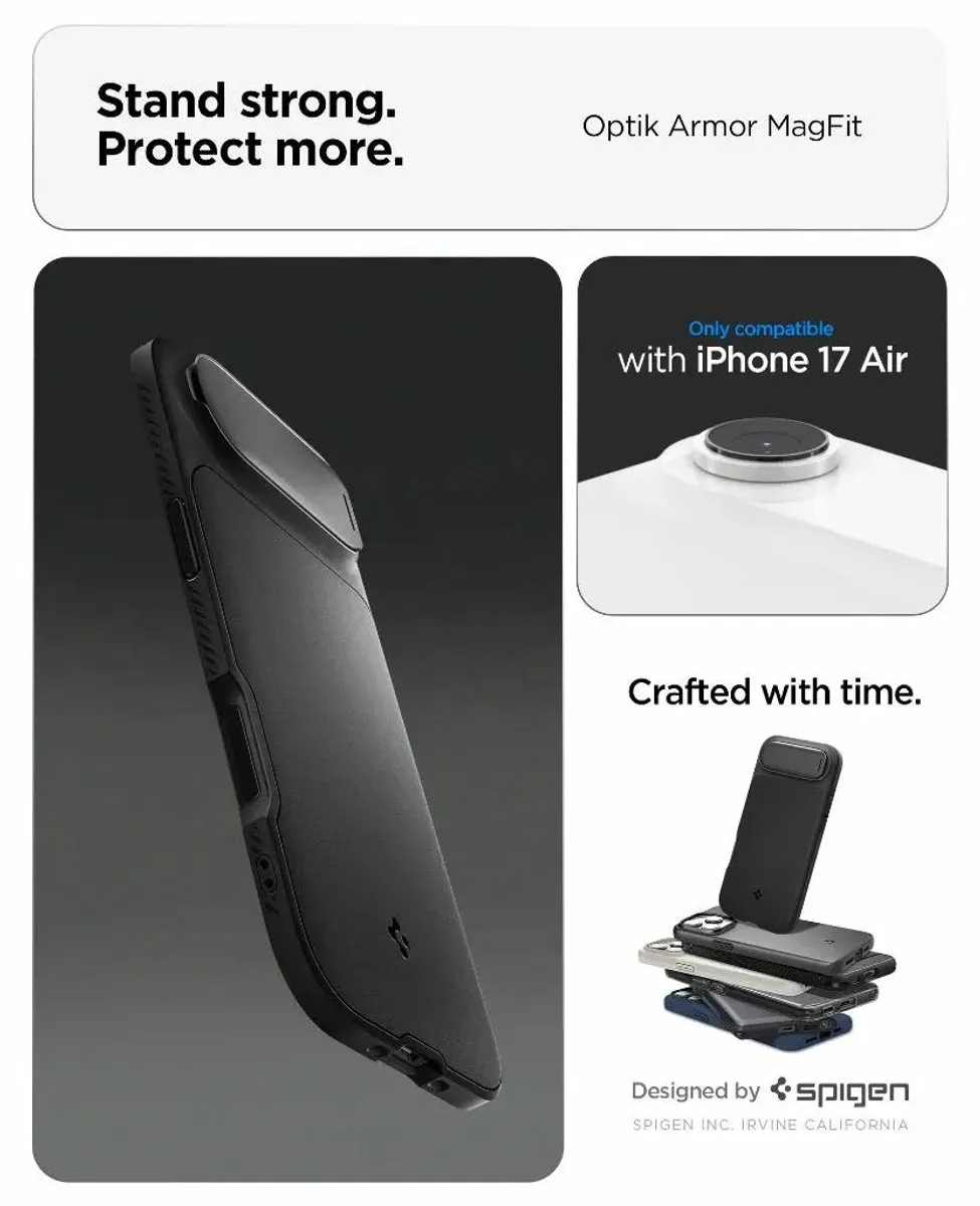 Spigen Optik Armor MagFit ACS09930 iPhone Hoes - Zwart - afbeelding 4 van 6